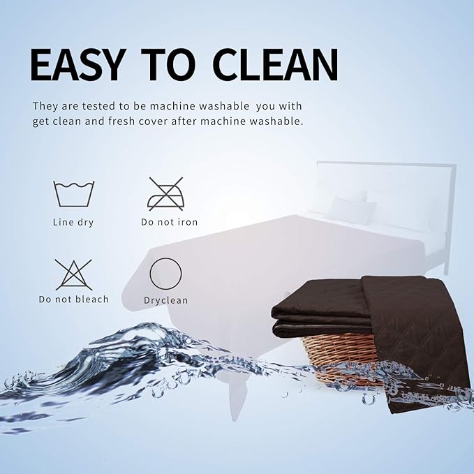 Easy-Going 100% Waterproof Dog Bed Cover, Non-Slip Pet Blanket for Furniture, Washable Couch Cover, Repleasement Sofa Cover (52x82 in,Chocolate)