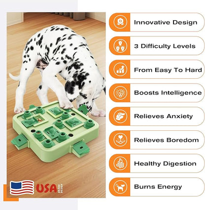 KADTC Dog Chess Puzzle Toy, Large Size, 3 Levels of Step-by-Step Challenge, Beginner to Advanced Slow Feeder & Mental Stimulation for Smart Dogs Enrichment Toys
