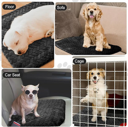 Drydiet 4 Pack Self Warming Cat Bed Mat Self Heating Pad for Dog Extra Warm Winter Pet Pad Washable Thermal Pads Mats for Pets Indoor Outdoor(Black,16 x 20 Inch)