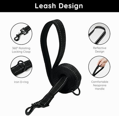 BELLA & PAL Step in Vest Harness for Small and Medium Dogs, No Pull Small Dog Harness with Leash Set, Comfortable Air Mesh Dog Vest Harness with Reflective Strip (Deep Black, L)
