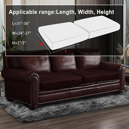 ANARACHON Leather Look Couch Cushion Covers Sofa Seat Slipcovers Sets Couches Furniture Protector for Sectional Armchair Loveseat Pets Kids Stretch Spandex Fabric (2 Cushion Sofa, Burgundy)