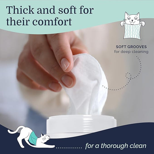 Hepper Wash Wipes - Soft Pet Cleaning Wipes Enriched with Aloe & Cucumber Scent for Waterless Grooming - Ideal for Dogs, Cats & Other Pets - Safe for Puppies & Kittens