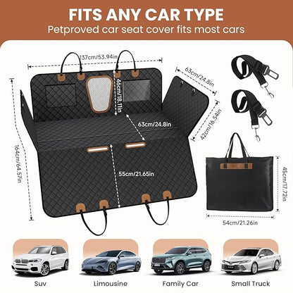 A-Pce 600D Heavy Duty Dog Car Seat Cover for Back Seat,2025 Upgraded Hard Honeycomb Bottom Back Seat Extender for Dogs- Holds 600lbs,Waterproof Scratch Proof Nonslip Dog Hammock for SUV