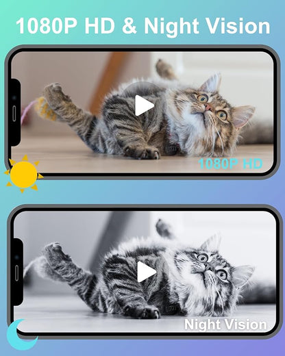 Indoor Camera Wireless 1080P Wi-Fi Camera for Home Security Pet Monitoring, Motion Detection & Night Vision Nanny Cam Pet Cameras,SD & Cloud Storage