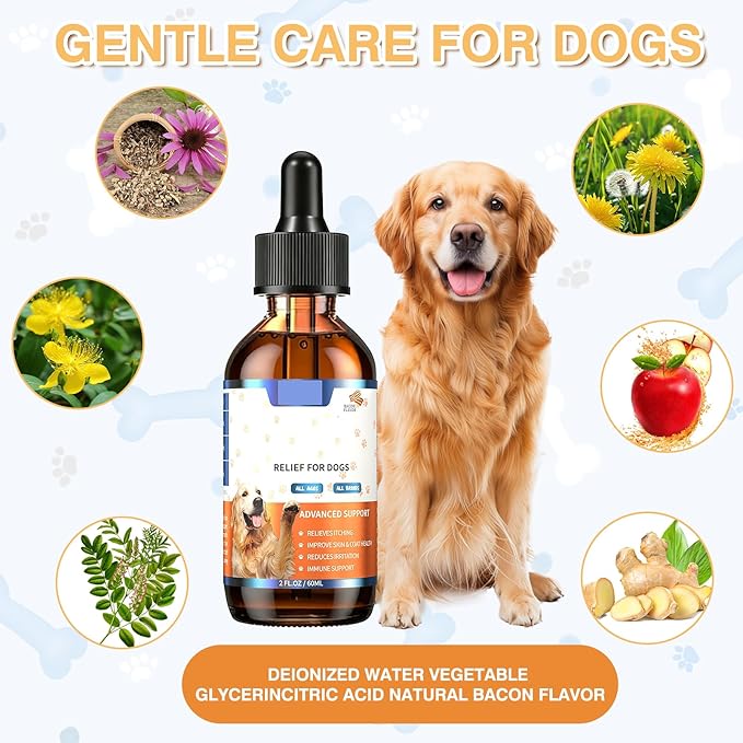 Pet Immune Support for Reducing Irritation, Gentle Critical Immune Defense for Cats & Dogs with Improve Skin and Coat Health, Easy Feeding Animal Essentials Drops - 2 FL.OZ [60ml]