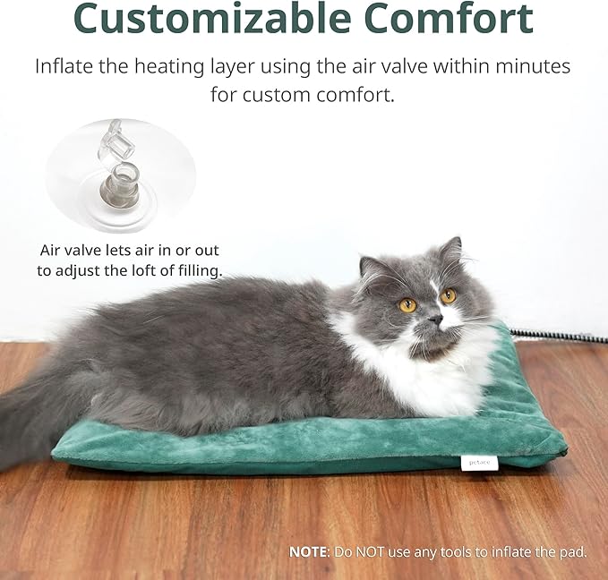 Outdoor Heated Dog Bed, Soft Pet Heating Pad with Steel-Wrapped Cord, Outside Pet Warmer for Feral Cats and Dogs, 35.4" x 23.6", 80 Watts
