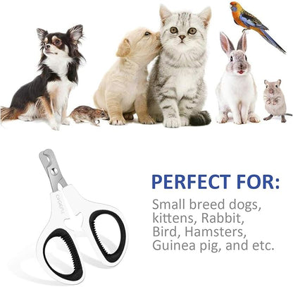 OneCut Pet Nail Clippers, Update Version Cat & Kitten Claw Nail Clippers for Trimming, Professional Pet Nail Clippers Best for a Cat, Puppy,Rabbit, Kitten & Small Dog,Sharp & Safe (Black)