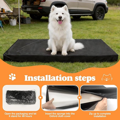 Waterproof Dog Mat for Car Backseat 3.14 Inch Thick Non-Slip Backseat Pet Mat with 600D Oxford Cover and High-Density Foam, Suitable for Cars Suvs Sedans (53.8 * 24 Inch)