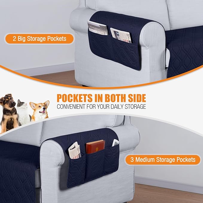 VANSOFY Couch Cover, Waterproof Sofa Covers Washable Slipcover Furniture Protector Couch Seat Covers Non-Slip Couch Cover for Dogs, Pets(Sofa, Dark Blue)