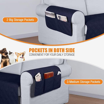VANSOFY Couch Cover, Waterproof Sofa Covers Washable Slipcover Furniture Protector Couch Seat Covers Non-Slip Couch Cover for Dogs, Pets(Loveseat, Dark Blue)