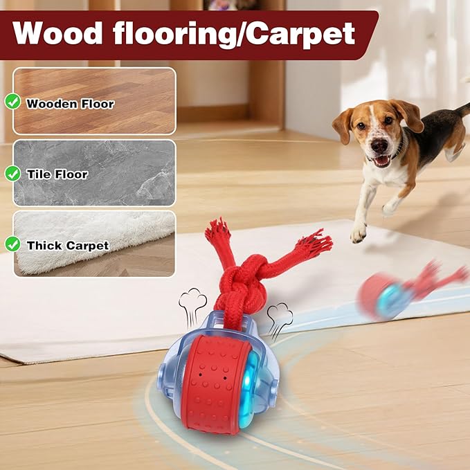 Muhhiba Interactive Dog Toy,Electric Dog Toy Can Move Freely,Rechargeable Dog Ball is Suitable for Use Both Indoors and Outdoors