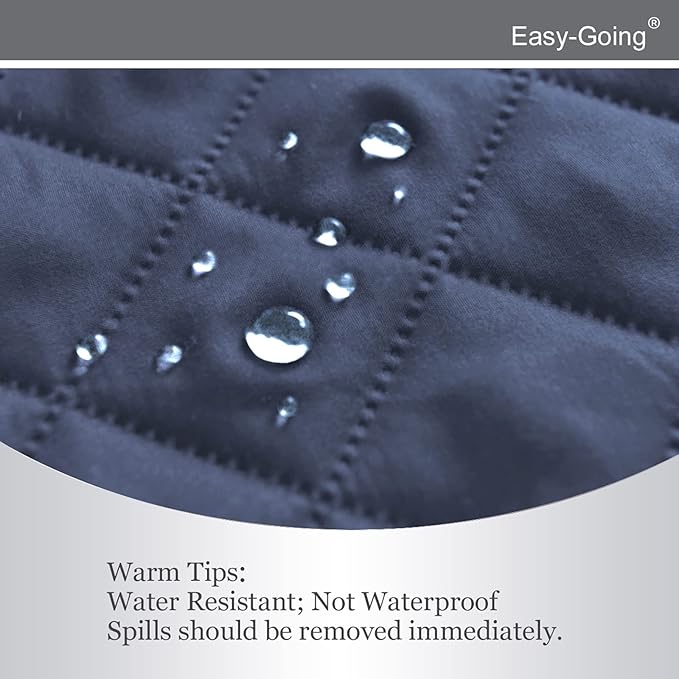 Easy-Going Reversible Couch Cover for 3 Cushion Couch Sofa Cover for Dogs Water Resistant Furniture Protector Cover with Foam Sticks Elastic Straps for Pet Cat (Sofa, Dark Blue/Ivory)