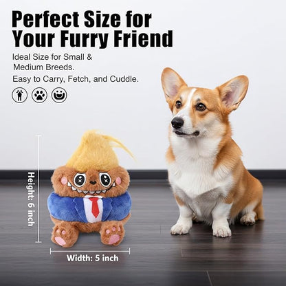 Funny Iconic Parody Plush Dog Toy - 6" Interactive Shaking Wobble Sound Toy, Durable Stuffed Pet Toy with Detachable Keychain for Small & Medium Dogs