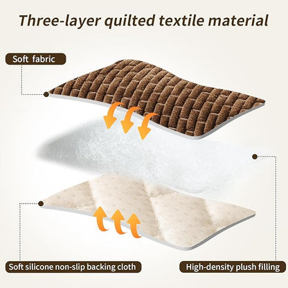 Couch Covers for Dogs Washable, Velvet Dog Couch Cover Protector, Fuzzy Plush Pet Sofa Cover for 2-3 Cushion Couch, Sofa Covers for Pets(1PC,Dark Brown,27.6"x70.9",2-3 Seater Sofa Pad Cover)