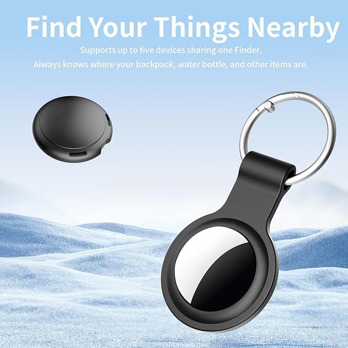4 Pack Tracker Tags [Apple MFi Certified] Bluetooth Air Tracker Pair with Apple Find My (iOS Only) Smart Tracking Tags Keys Finder Item Locator Worldwide Tracker for Pets Backpack Wallet Dogs Luggage