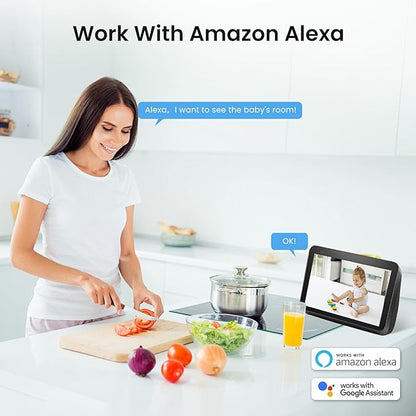 AMOROM Indoor Security Camera 360° with Pan/Tilt, Pet Dog Baby Monitor, 1080P HD Night Vision, Motion Detection, 2-Way Talk, Alexa & Google Home Compatible (2.4GHz WiFi)
