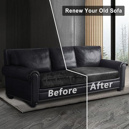 ANARACHON Leather Look Couch Cushion Covers Sofa Seat Slipcovers Sets Couches Furniture Protector for Sectional Armchair Loveseat Pets Kids Stretch Spandex Fabric (1 Cushion Loveseat, Dark Grey)