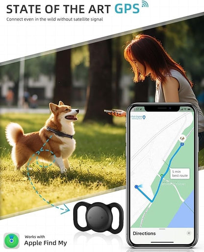 GPS Tracker for Dogs (2 Pack), Mini GPS Cat Tracker, Smart Pet Activity Tracker (iOS Only), No Monthly Fee, Compatible with Apple Find My, Anti-Lost, Finder Tag for Vehicles/Pets/Items/Kids