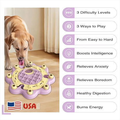 KADTC Dog Chess Puzzle Toy, Large Size, 3 Levels of Step-by-Step Challenge Beginner to Advanced Slow Feeder & Mental Stimulation for Smart Dogs Enrichment Pink Toys