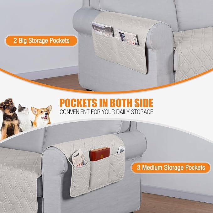 VANSOFY Couch Cover, Waterproof Sofa Covers Washable Slipcover Furniture Protector Couch Seat Covers Non-Slip Couch Cover for Dogs, Pets(Loveseat, Off White)