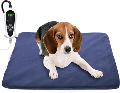 RIOGOO Pet Heating Pad, Electric Heating Pad for Dogs and Cats Indoor Warming Mat with Auto Power Off (M:18" x 18")