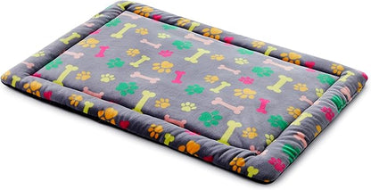 Allisandro Lightweight Waterproof Dog Bed Pad, 1.5" Thick Travel Mat for Crates, Kennels & Elevated Beds, Washable Non-Slip Sleeping Mat for Small to Large Dogs, 24 x 18 Inches, Vivid Bone