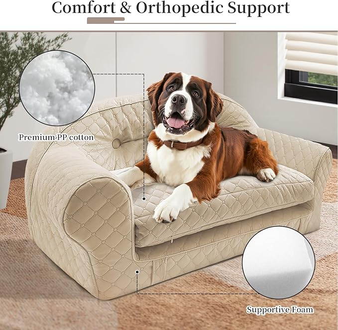 Dog Sofa Bed, Luxury Pet Couch with Removable Cover,Soft and Comfortable Dog Bed Mat for Small and Medium Dogs or Cats