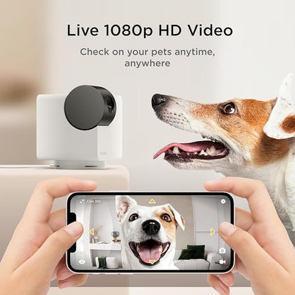 Petcube Pan-Tilt Cam 360° View – 1080p HD Dome Camera, WiFi Pet & Home Security, Complete 360° Surveillance, Night Vision, AI Alerts