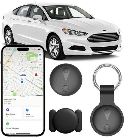 Undetectable GPS Tracker for Vehicles - Real-Time Tracking, No Monthly Fee/No SIM Card, Works with iOS Find My | Mini Hidden Magnetic GPS Locator, Ultra-Slim, IP68 Waterproof, 12-Month Working Time