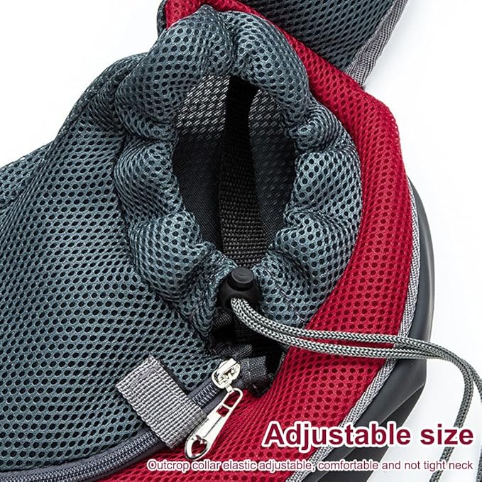 Pet Sling Carrier for Small Dogs & Cats, Hands-Free Drawstring Cat Travel Bag with Adjustable Strap, Soft Breathable Mesh Carring Holder with Safety Hook & Zipper, Suitable for Puppies, Kitten