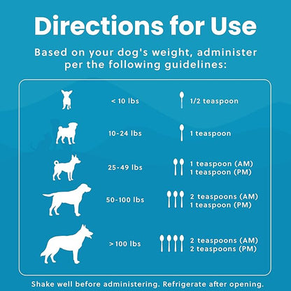Liquid Glucosamine for Dogs 2600mg, Hip & Joint Supplement with Chondroitin & MSM, 32 oz Mobility Support for Large Dogs, Human-Grade Joint Care Made in GMP & FDA Registered Facility