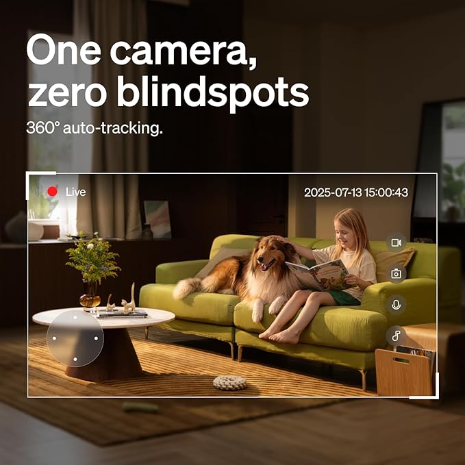 PETLIBRO Security Indoor Camera Includes 90-Day AI Trial w/AI Human/Pet Detection & Two-Way Audio, Home Camera w/360° Pan Tilt & Night Vision, Dog/Pet Cam w/Multi-Pet Recognition, Smart Summaries