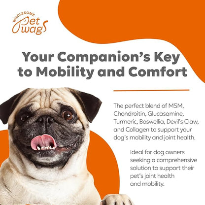 Dog Hip & Joint Supplement Soft Chews – Advanced Mobility & Comfort Support – Glucosamine, Chondroitin, MSM, Turmeric, Boswellia, Collagen – 60 Count