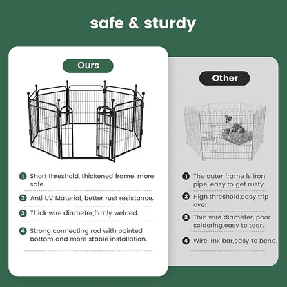 Gardner Pet Dog Playpens, 32" H 6 Panels Dog Pen Outdoor/Indoor Dog Fence Exercise Pen for Small/Medium/Large Dogs, Foldable Pet Play Yard Gate with Gravity Automatic Lock, Pet Playpen, Black