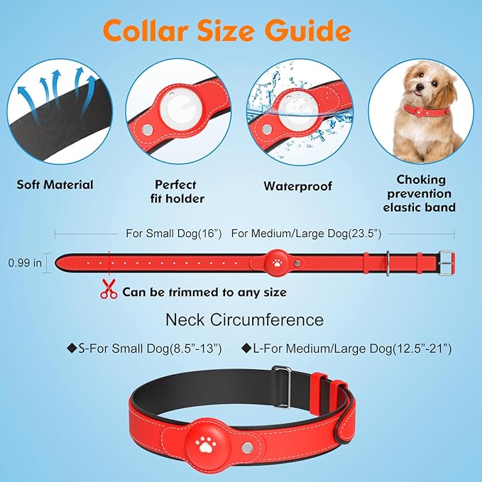 2-in-1 GPS Tracker for Dogs: Smart Pet Collar with Real-Time Tracking,No Monthly Fee/Subscription (iOS Only) Waterproof, Anti-Lost,365-Day Long Battery Life GPS Tracker Dog Collar(Tracker Included)