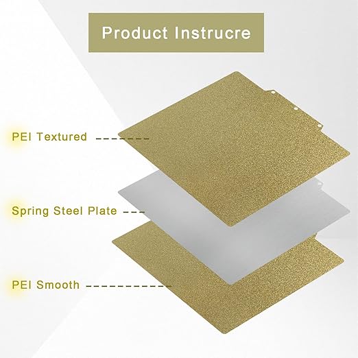 Double Sided Textured PEI Build Plate for Adventurer 5M 235x235mm Spring Steel Sheet Hot Bed Replacement