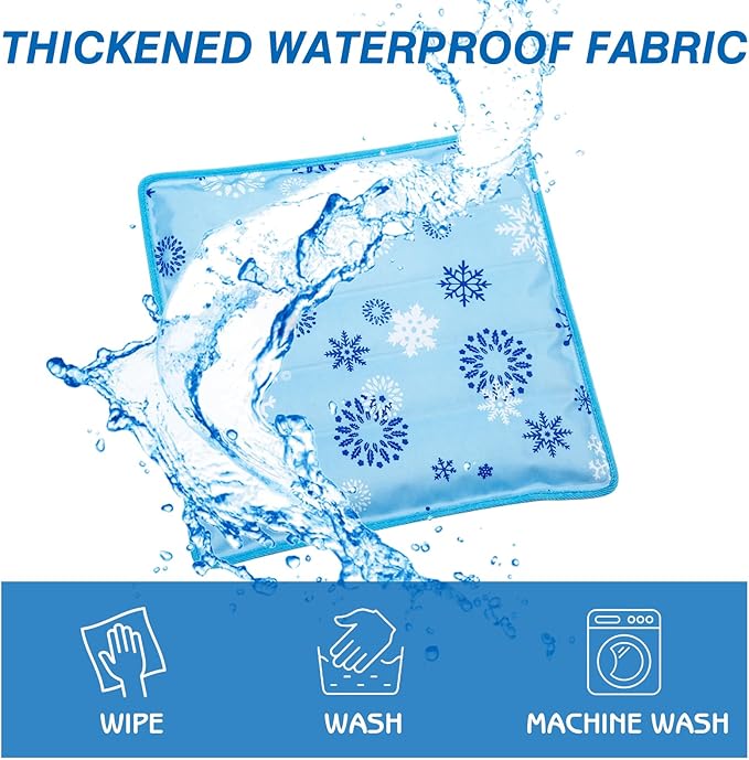 Dog Cooling Mat Water Injection Pet Cool Pads Dogs & Cats Pet Cooling Blanket for Outdoor Car Seats Beds (Azure, 24 * 18IN)