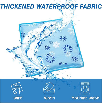 Dog Cooling Mat Water Injection Pet Cool Pads Dogs & Cats Pet Cooling Blanket for Outdoor Car Seats Beds (Azure, 24 * 18IN)