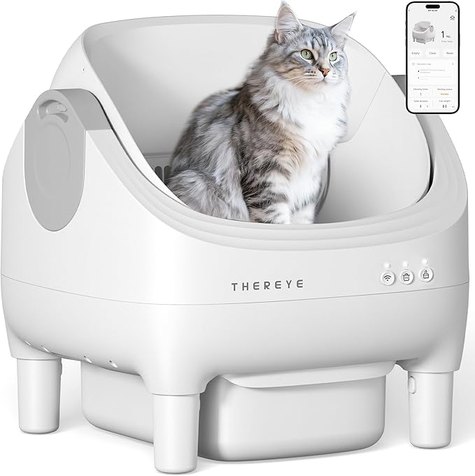 Automatic Litter Box with APP Control, Self Cleaning Cat Litter Box with Dual Safety Sensors, 11L Extra Large Waste Bin, Deodorization, Smart Kitty Litter Box with Mat for Multiple Cats