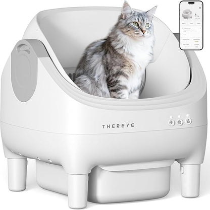 Automatic Litter Box with APP Control, Self Cleaning Cat Litter Box with Dual Safety Sensors, 11L Extra Large Waste Bin, Deodorization, Smart Kitty Litter Box with Mat for Multiple Cats