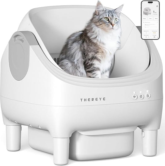 Automatic Litter Box with APP Control, Self Cleaning Cat Litter Box with Dual Safety Sensors, 11L Extra Large Waste Bin, Deodorization, Smart Kitty Litter Box with Mat for Multiple Cats