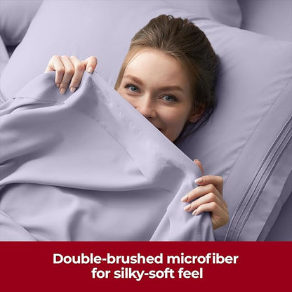 Mellanni Extra Deep Full Sheets - 4 PC Iconic Collection Bedding - Hotel Luxury, Ultra Soft, Cooling Bed Sheets - Wrinkle, Fade, Stain Resistant (Full, Lavender)