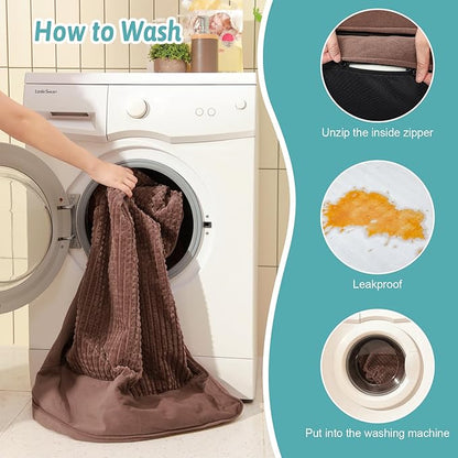 COZY KISS Orthopedic Dog Bed for Large Medium Size Dog, Dogs Crate Bed, L Shaped Foam Anti-Slip Bottom Pet Cat Sofa with Washable Removable Cover, Suitable for Pet Up to 75 lbs, 36x27x6.5 inch, Brown