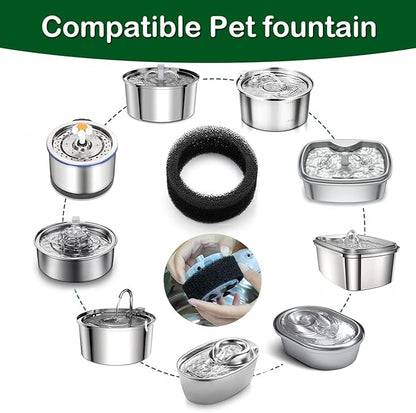Cat Water Fountain Filters, Cat Fountain Replacement Filters for 2.0L/67oz Automatic Pet Water Dispenser,Pet Water Fountain Replacement Filters Package(Sponge 8 pack)