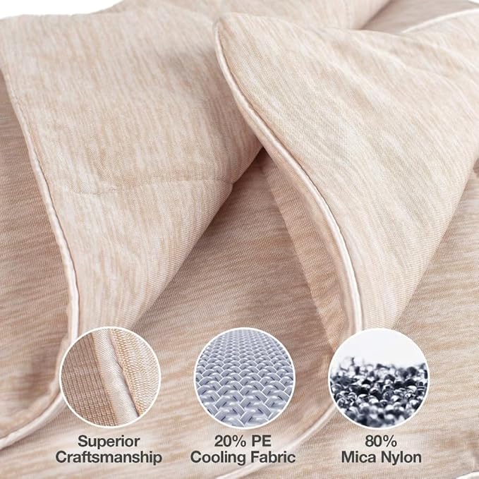 PetFusion Premium Cat and Dog Cooling Blanket. Lightweight | Machine Washable | Multiple Sizes: for Pets Small to Extra-Large | Multiple Colors: Grey and Brown Blanket