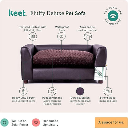 Keet Fluffy Deluxe Pet Bed, Chocolate, Medium