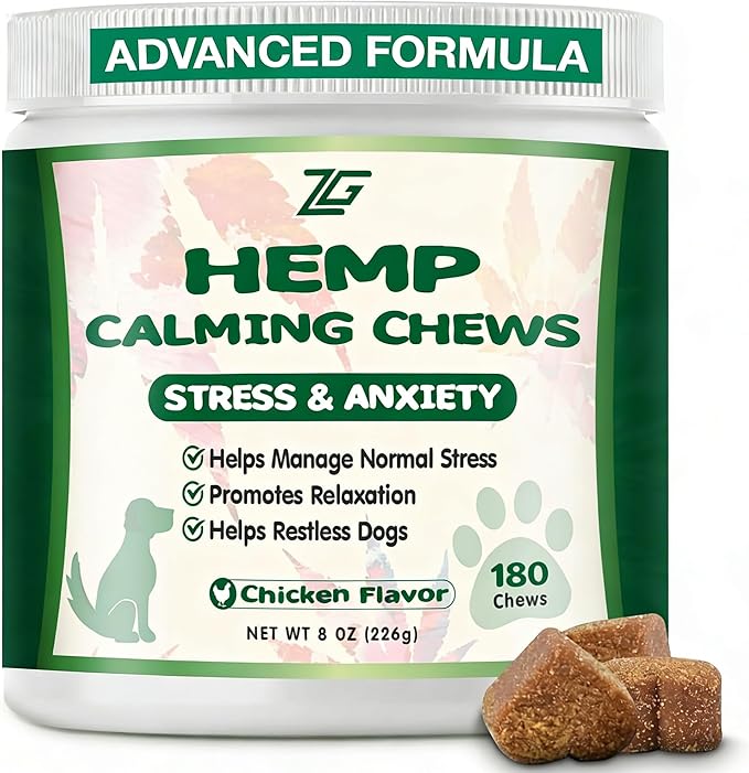 180 Soft Chews, Calming Chews for Dogs, Dog Calming Treats Helps with Anxiеty Rеlief, Separation, Strеss, Fireworks, Travel, Barking, Composure, Natural Dog Supplements
