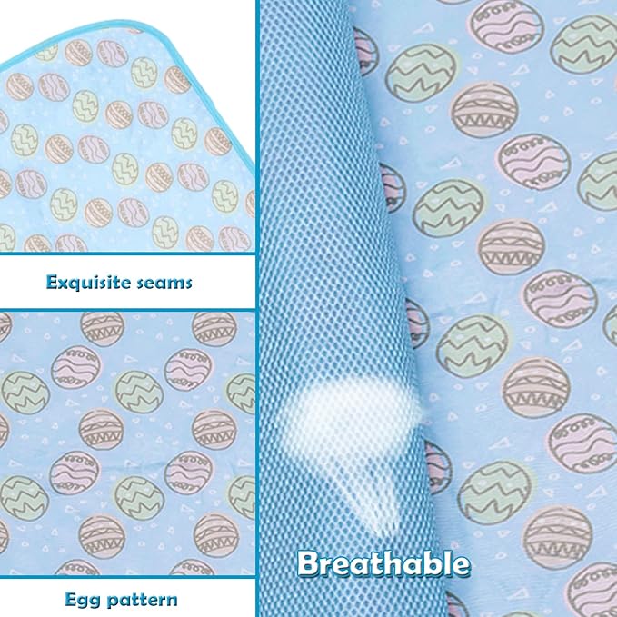 SEIS Dog Ice Pad Ice Silk Cats Kennel Mat Pet Cooling Pad Summer Cool Bamboo Mat Breathable Pad (Blue, L
