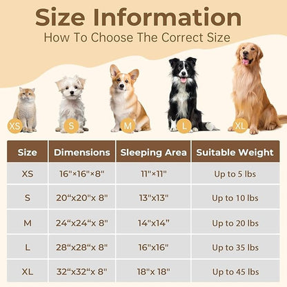 Calming Anti-Anxiety Donuts Dog And Cat Bed, Round Fluffy Soft Washable Medium Pet Bed For Puppy & Kitten, Cuddler Warming Comfortable Cushion, Luxury Anti-Slip Waterproof Mute Base 24in (Camel)