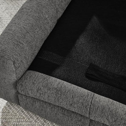Dog Couch Bed with Backrest and Armrest, Durable Pet Sofa with Soft Foam Cushion, Elevated Dog Couch Bed with Legs for Medium and Large Dogs, Stone Grey